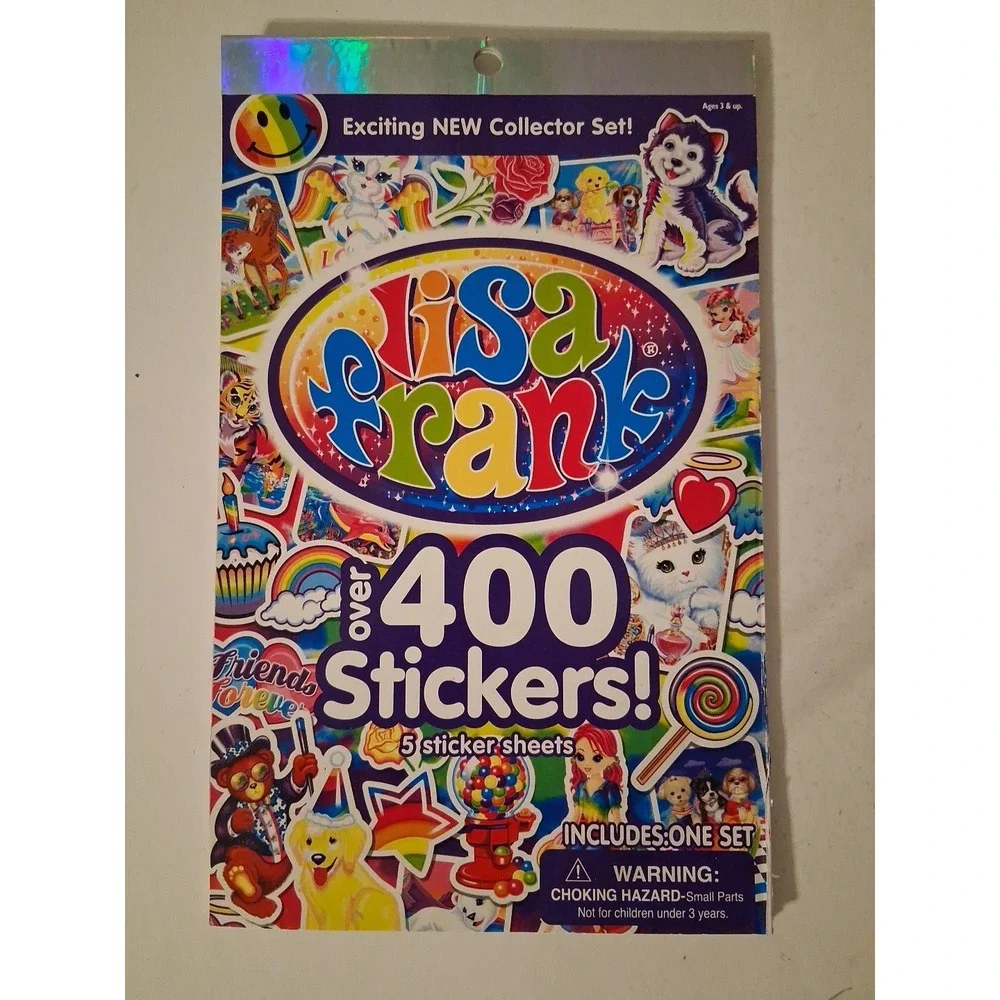 2 Lisa Frank: 1 Coloring & Activity Book 2014 & 1 Pack 400+ Stickers 2013 New